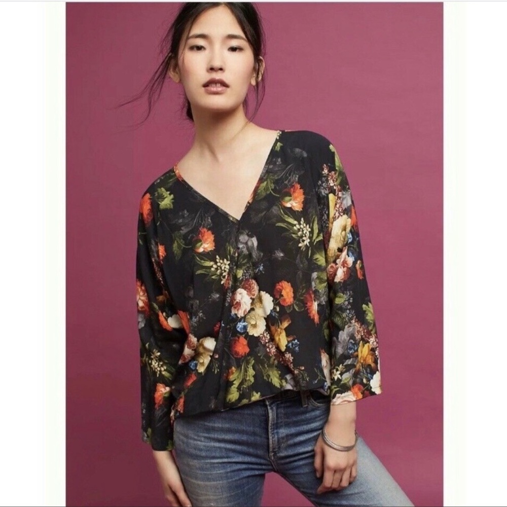 The Odells floral wrap top sz S #D1